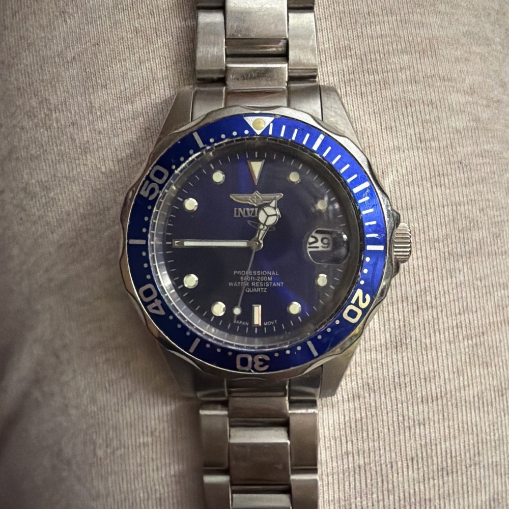 Invicta Pro Diver Automatic Men's Watch Blue Bezel Stainless Steel 200m
